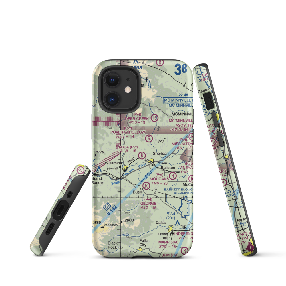 Abba's Airport (91OR) VFR Sectional  Tough iPhone Case iPhone 12 mini model shown