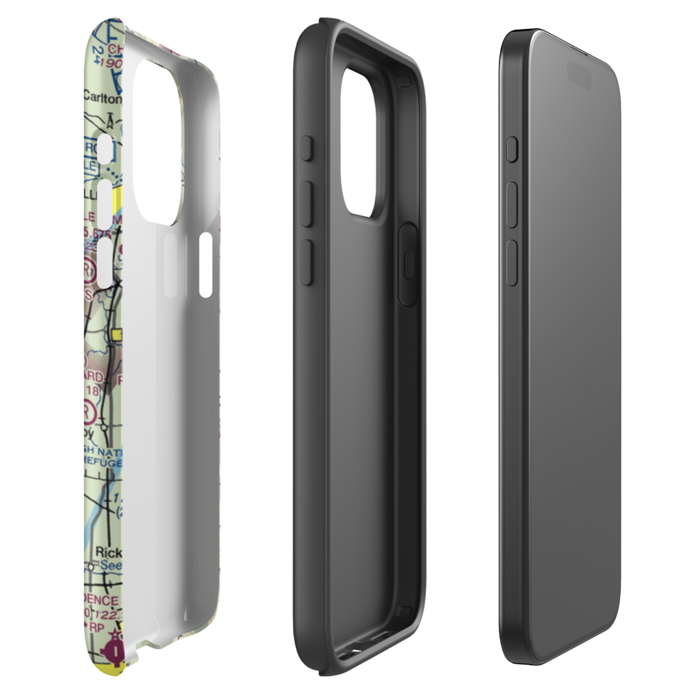 Abba's Airport (91OR) VFR Sectional  Tough iPhone Case iPhone 15 Pro Max model shown