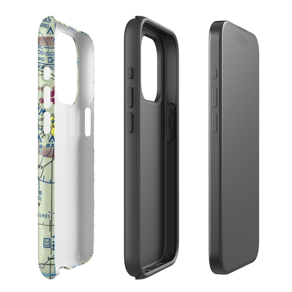 Abbeville Airport (SC81) VFR Sectional  Tough iPhone Case iPhone 15 Pro model shown