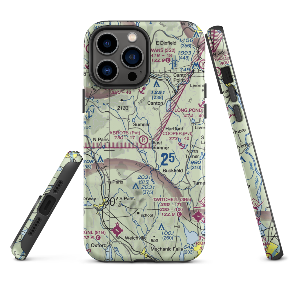 Abbots Airport (6ME6) VFR Sectional  Tough iPhone Case iPhone 13 Pro Max model shown
