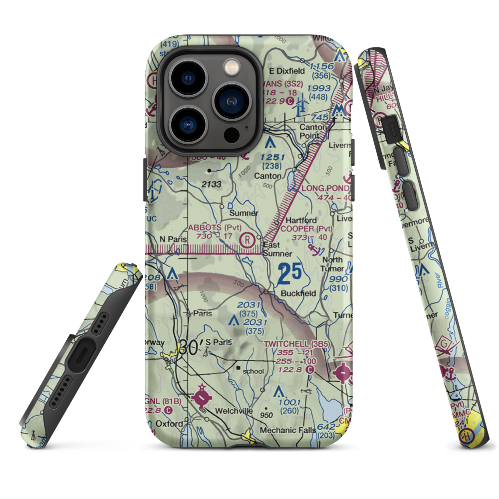 Abbots Airport (6ME6) VFR Sectional  Tough iPhone Case iPhone 14 Pro Max model shown
