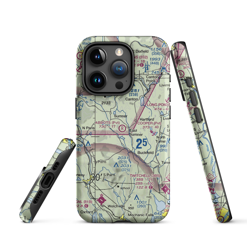Abbots Airport (6ME6) VFR Sectional  Tough iPhone Case iPhone 15 Pro model shown