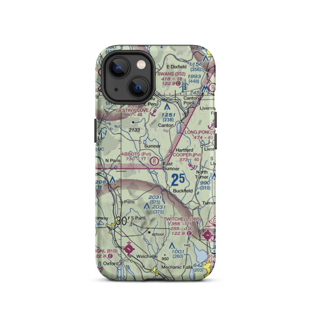 Abbots Airport (6ME6) VFR Sectional  Tough iPhone Case iPhone 13 model shown