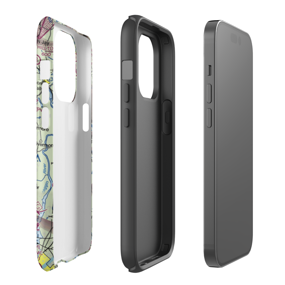 Abbots Airport (6ME6) VFR Sectional  Tough iPhone Case iPhone 14 Pro model shown