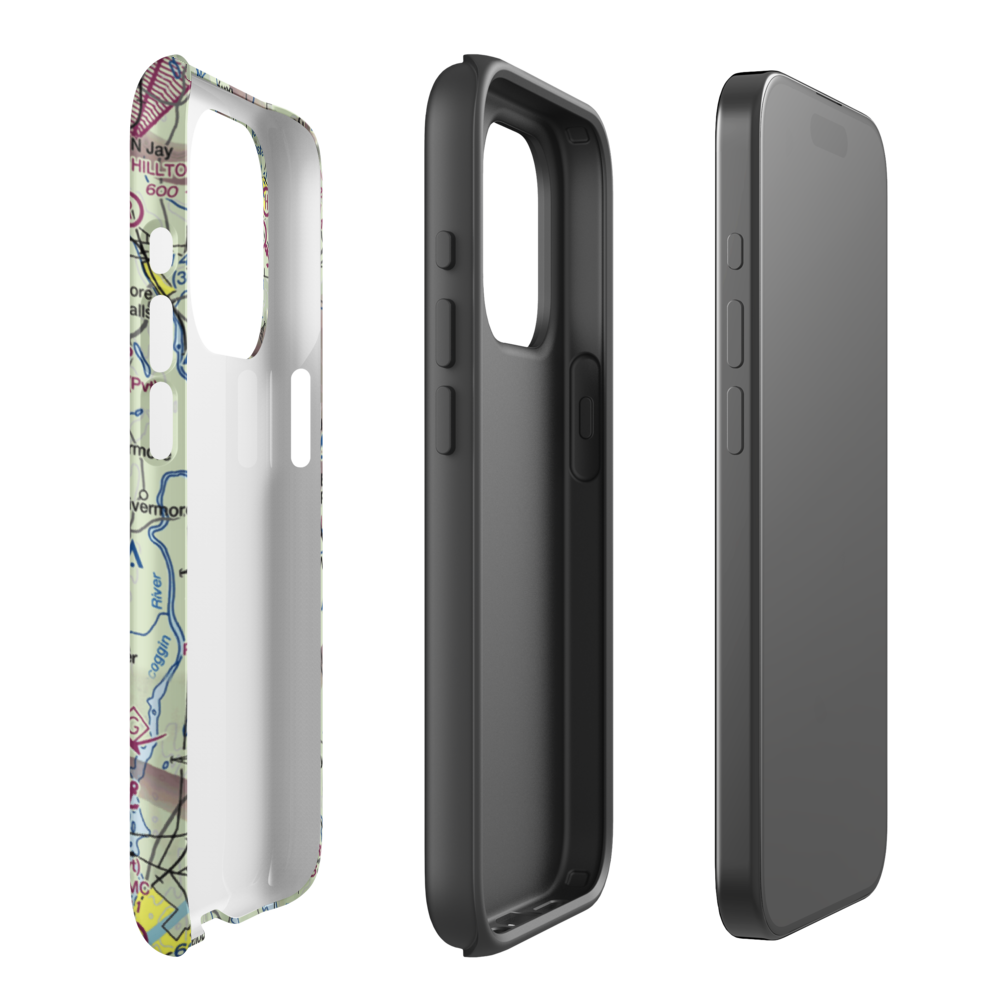 Abbots Airport (6ME6) VFR Sectional  Tough iPhone Case iPhone 15 Pro model shown