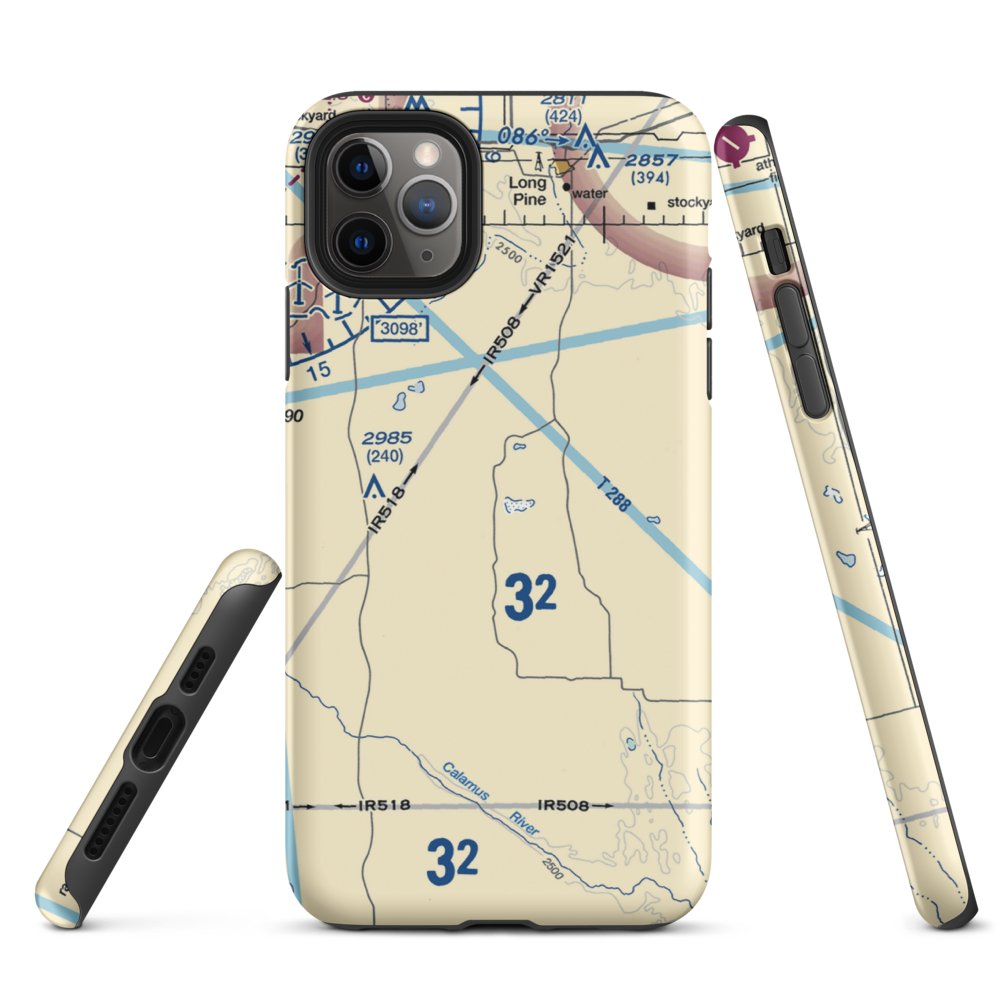 Abbott Airport (83NE) VFR Sectional  Tough iPhone Case iPhone 11 Pro Max model shown