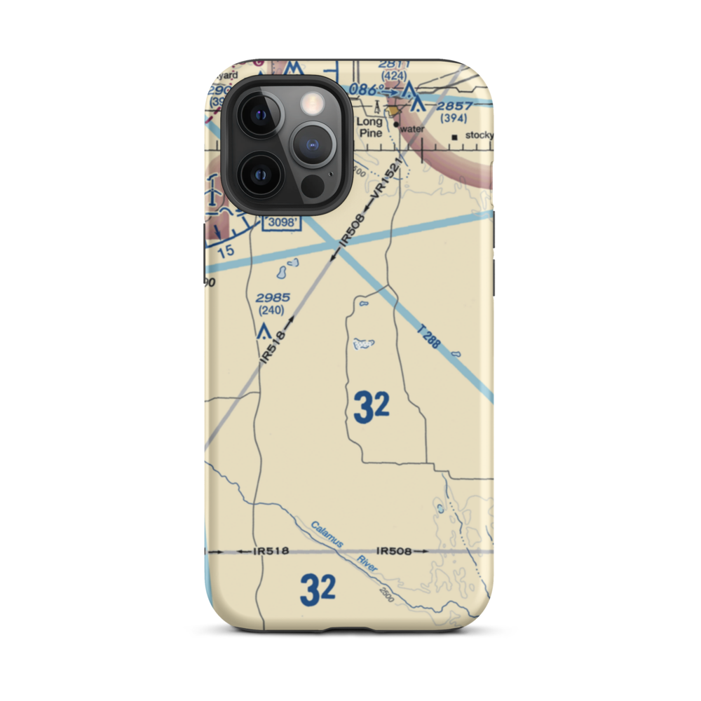 Abbott Airport (83NE) VFR Sectional  Tough iPhone Case iPhone 12 Pro Max model shown