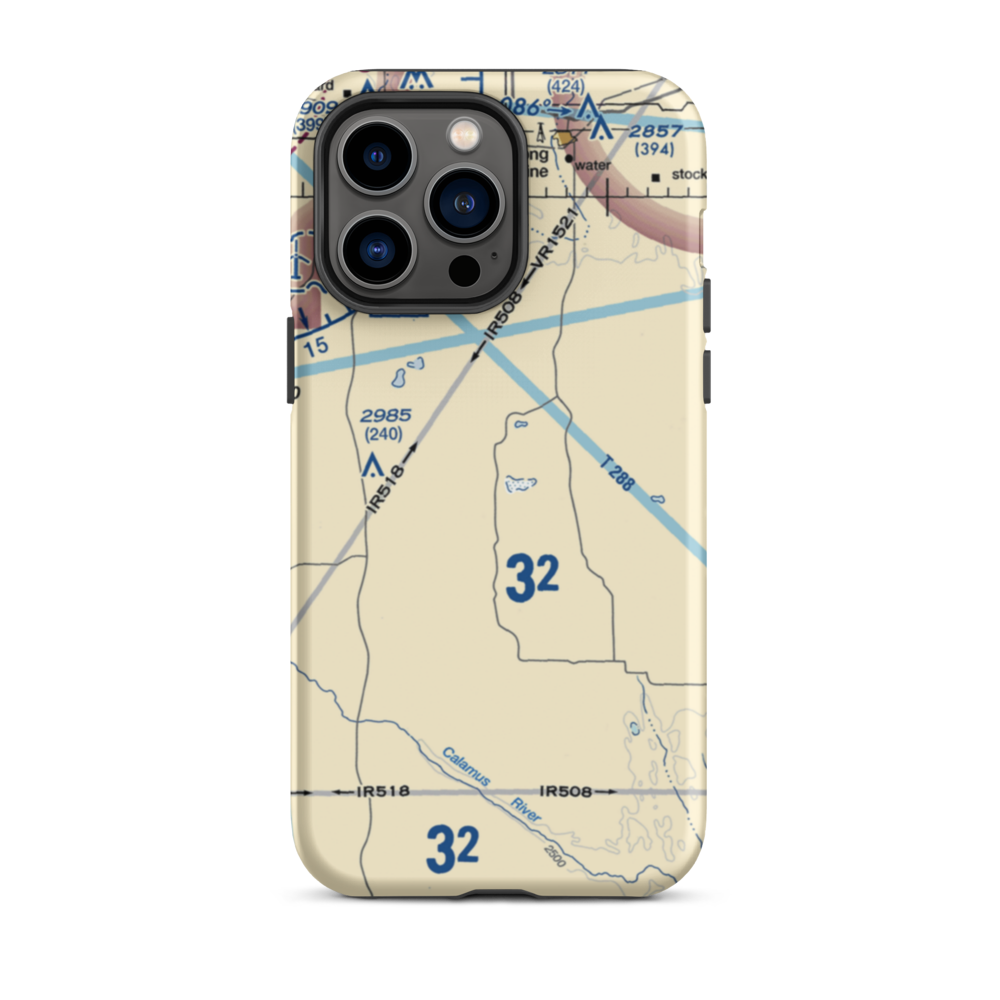 Abbott Airport (83NE) VFR Sectional  Tough iPhone Case iPhone 14 Pro Max model shown