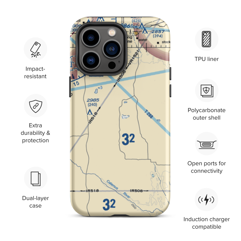 Abbott Airport (83NE) VFR Sectional  Tough iPhone Case iPhone 14 Pro Max model shown