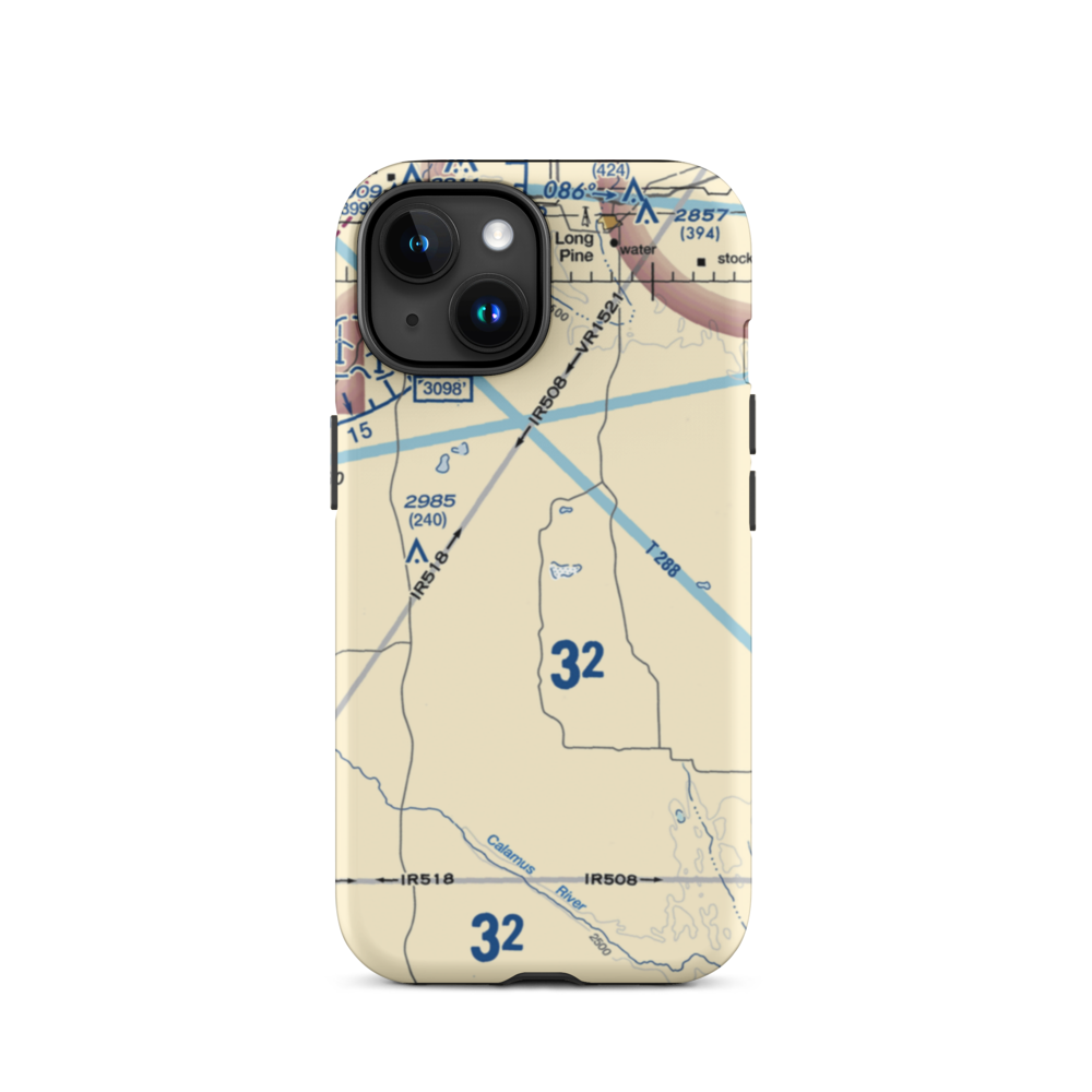 Abbott Airport (83NE) VFR Sectional  Tough iPhone Case iPhone 15 model shown