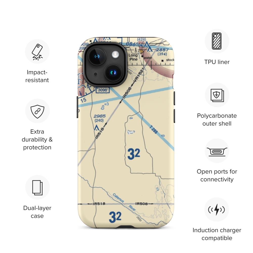Abbott Airport (83NE) VFR Sectional  Tough iPhone Case iPhone 15 model shown