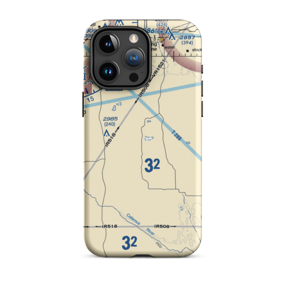 Abbott Airport (83NE) VFR Sectional  Tough iPhone Case iPhone 15 Pro Max model shown