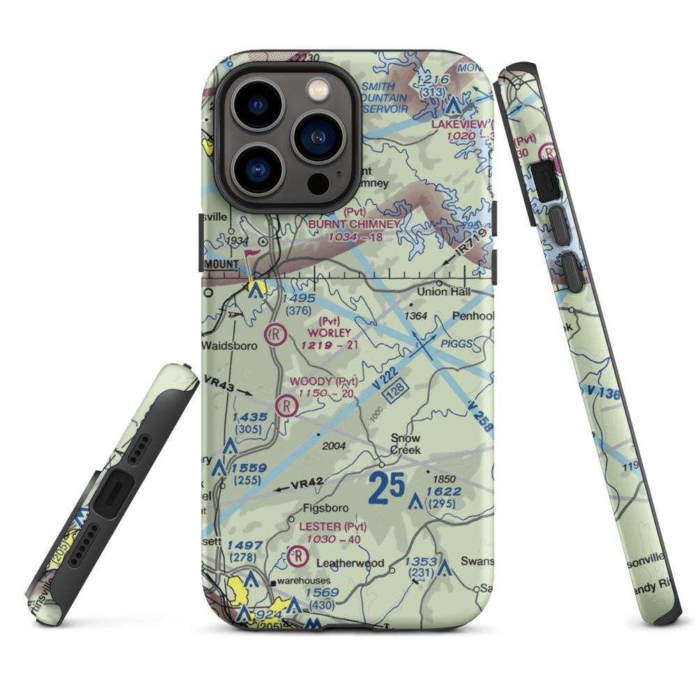 Abbott Airport (VG58) VFR Sectional  Tough iPhone Case iPhone 13 Pro Max model shown