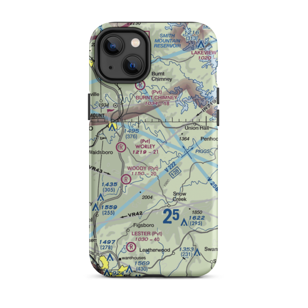 Abbott Airport (VG58) VFR Sectional  Tough iPhone Case iPhone 14 Plus model shown