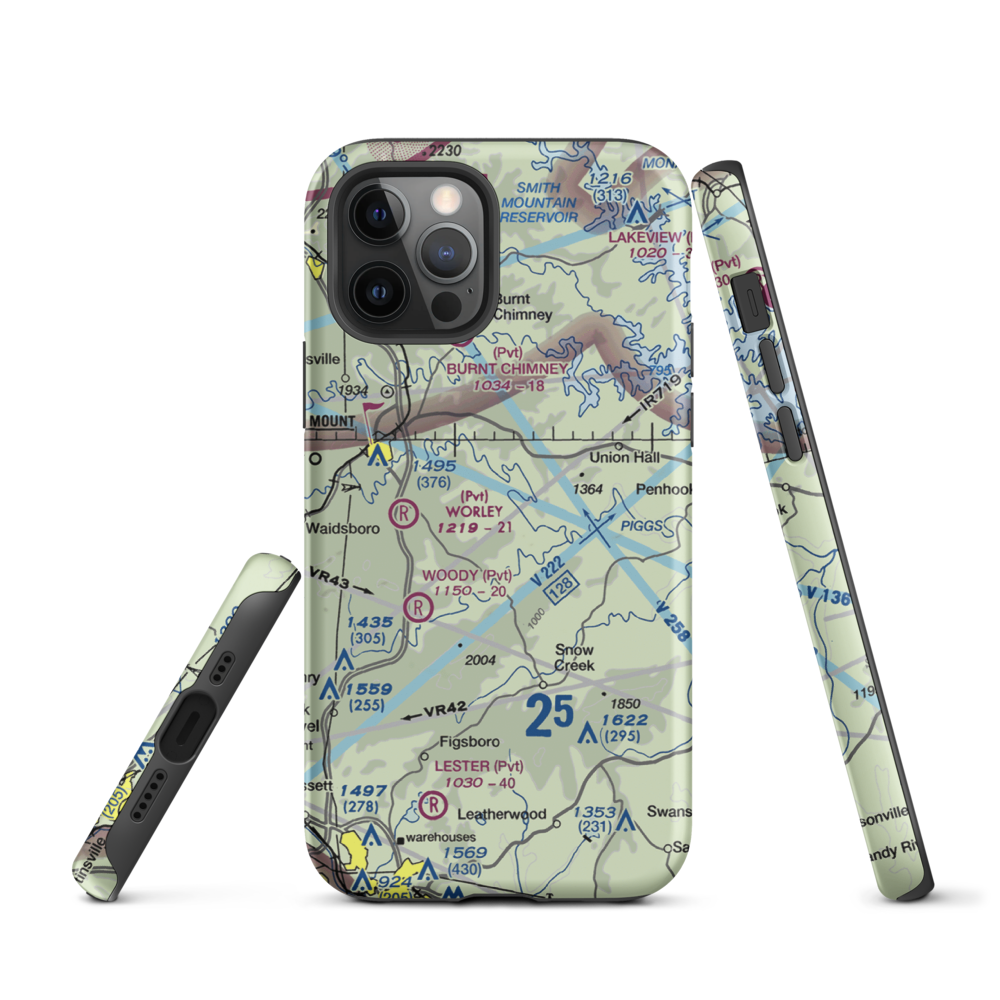 Abbott Airport (VG58) VFR Sectional  Tough iPhone Case iPhone 12 Pro model shown
