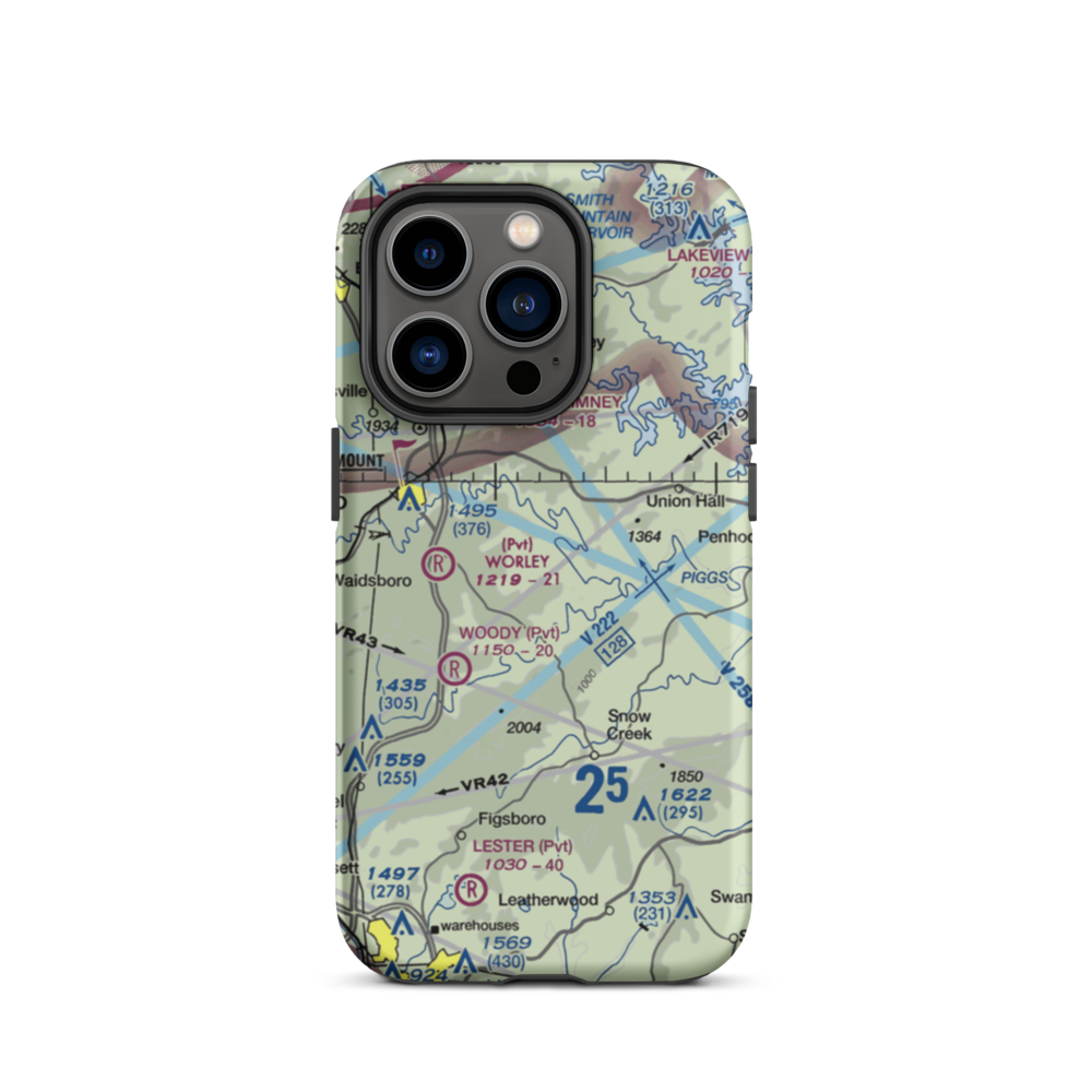 Abbott Airport (VG58) VFR Sectional  Tough iPhone Case iPhone 14 Pro model shown