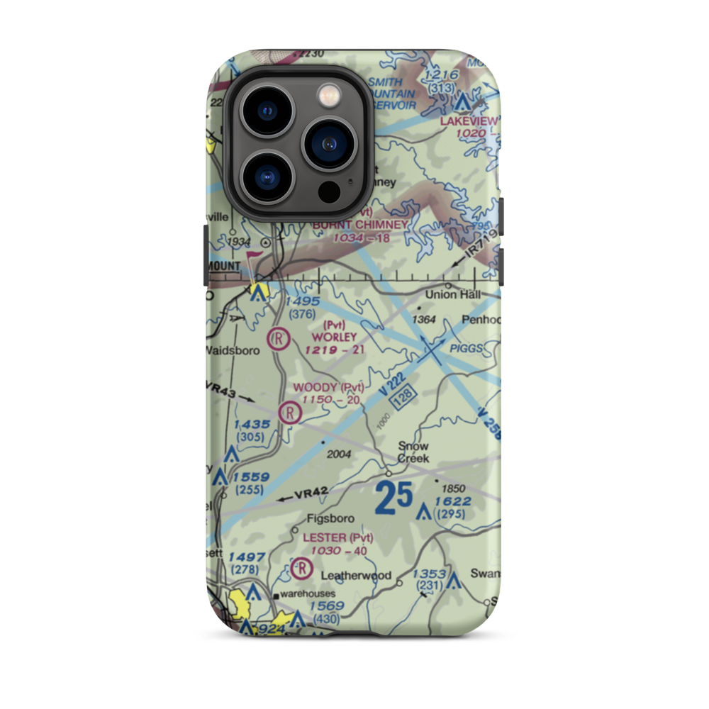 Abbott Airport (VG58) VFR Sectional  Tough iPhone Case iPhone 14 Pro Max model shown