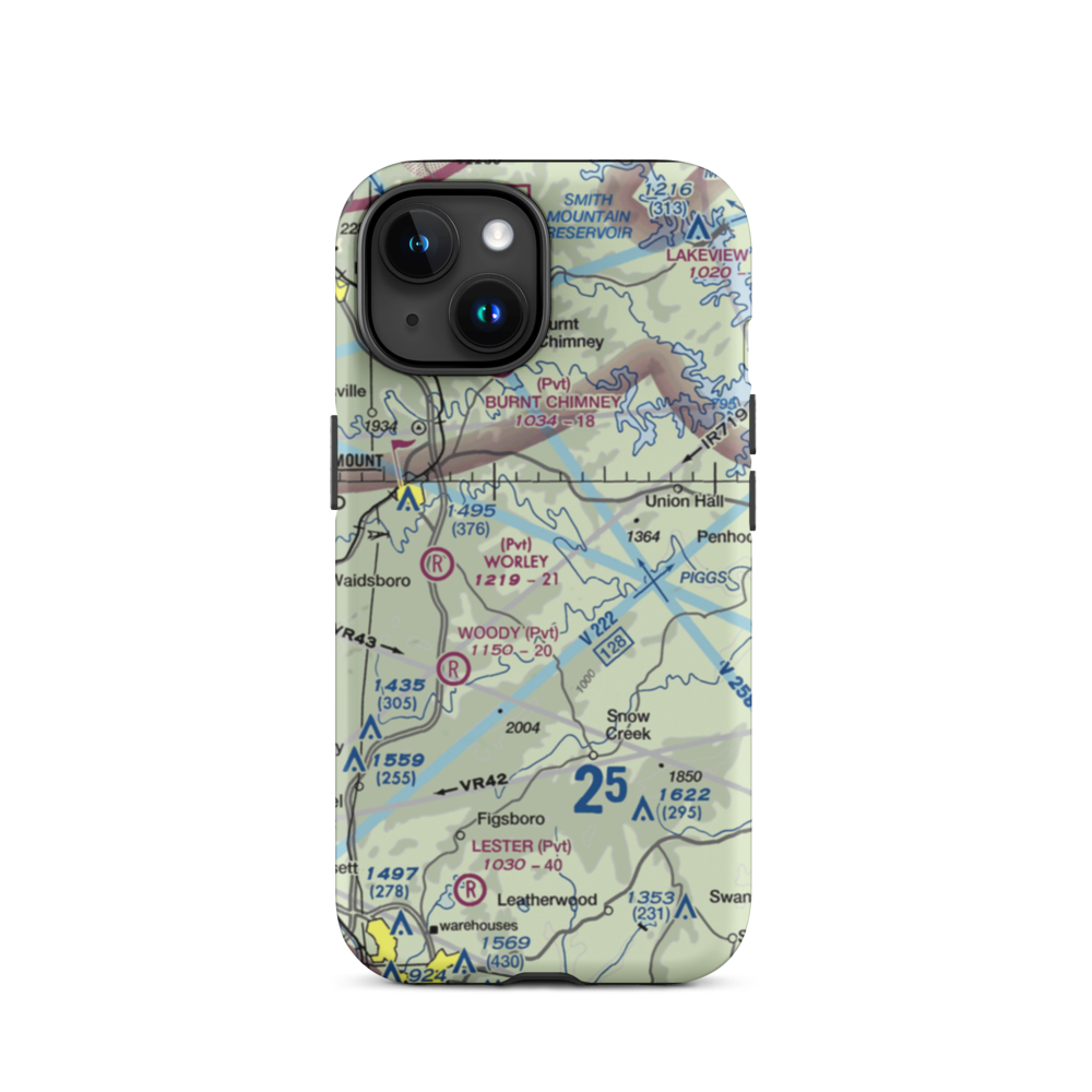 Abbott Airport (VG58) VFR Sectional  Tough iPhone Case iPhone 15 model shown