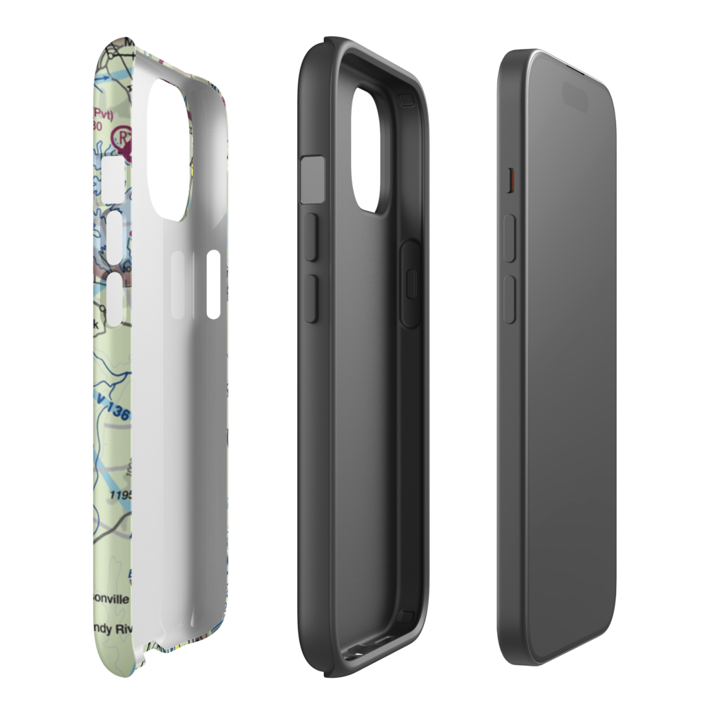 Abbott Airport (VG58) VFR Sectional  Tough iPhone Case iPhone 15 model shown