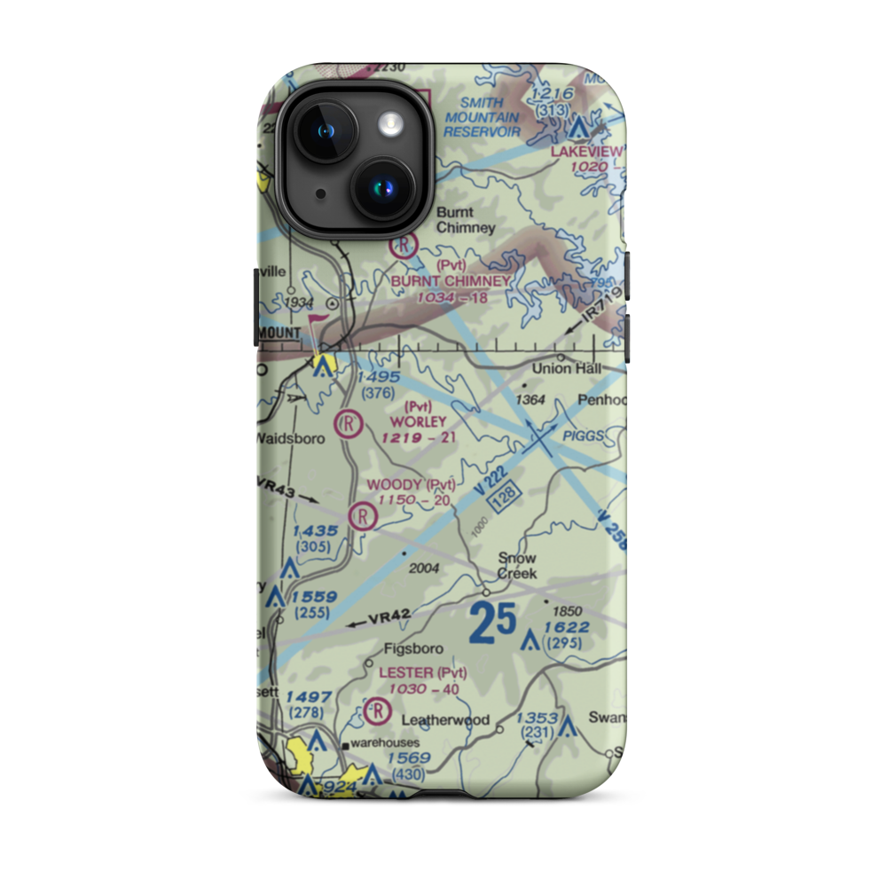 Abbott Airport (VG58) VFR Sectional  Tough iPhone Case iPhone 15 Plus model shown