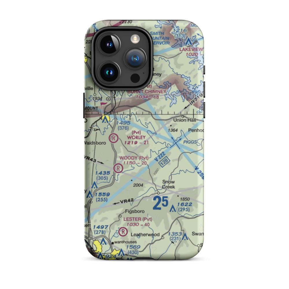 Abbott Airport (VG58) VFR Sectional  Tough iPhone Case iPhone 15 Pro Max model shown