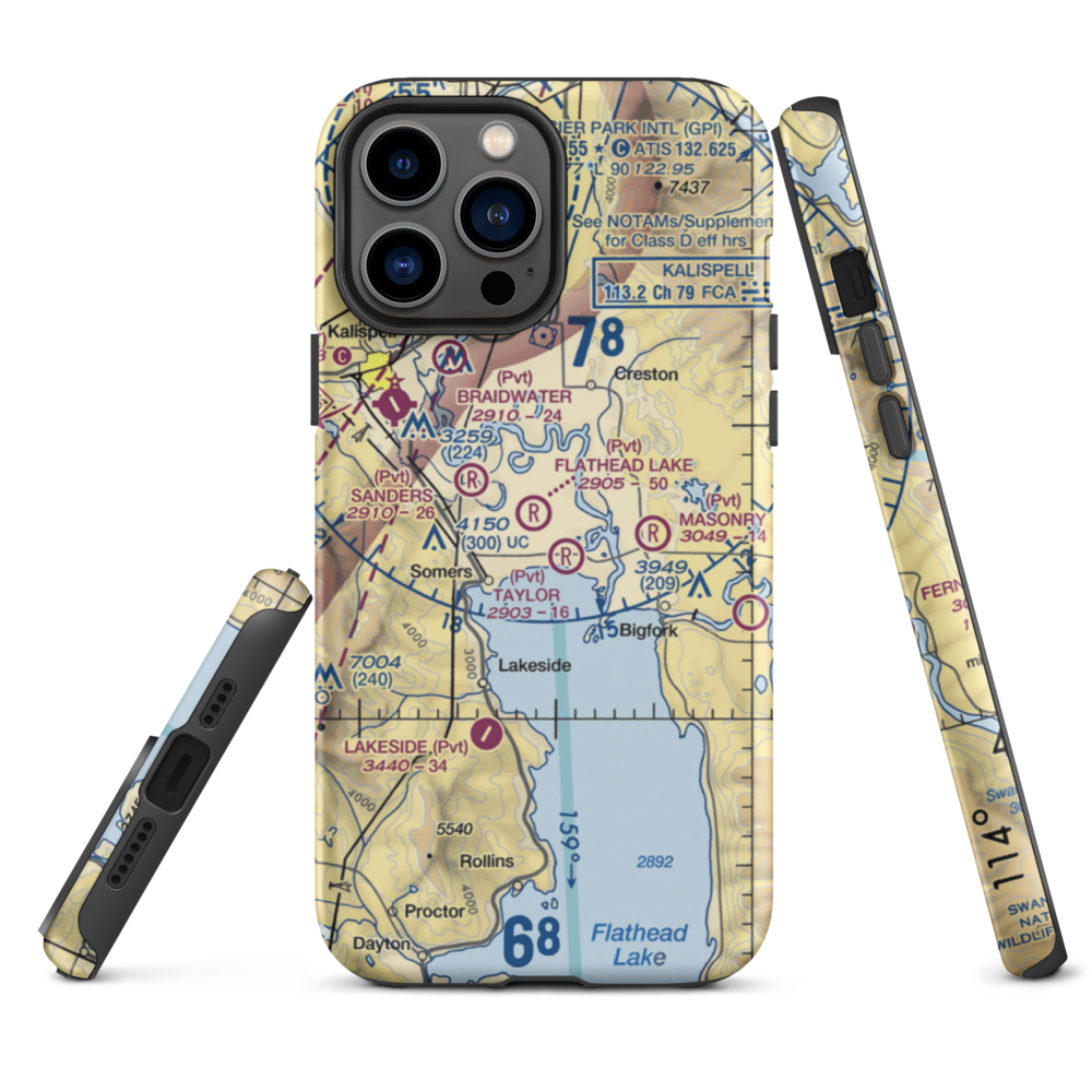 Abel Ranch Airport (17MT) VFR Sectional  Tough iPhone Case iPhone 13 Pro Max model shown