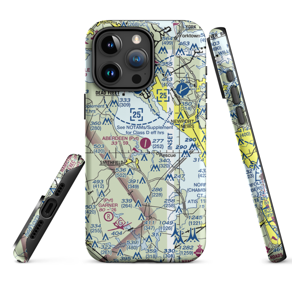 Aberdeen Field (31VA) VFR Sectional  Tough iPhone Case iPhone 15 Pro Max model shown