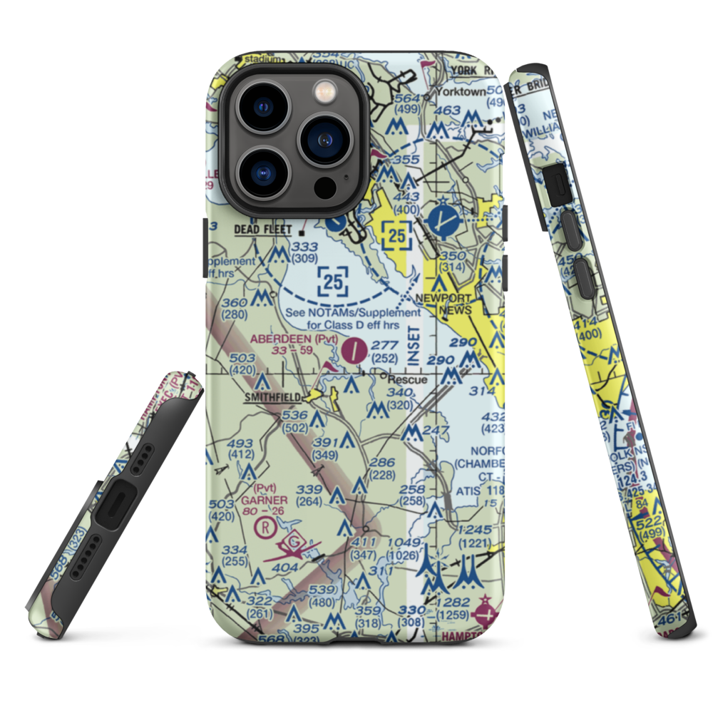 Aberdeen Field (31VA) VFR Sectional  Tough iPhone Case iPhone 13 Pro Max model shown