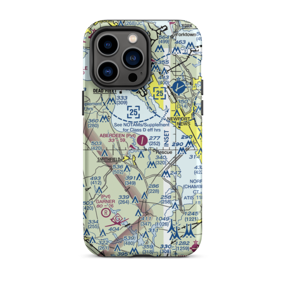 Aberdeen Field (31VA) VFR Sectional  Tough iPhone Case iPhone 14 Pro Max model shown