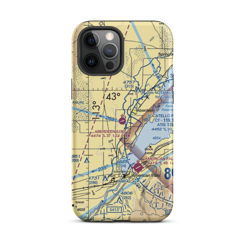 Aberdeen Municipal Airport (U36) VFR Sectional  Tough iPhone Case iPhone 12 Pro Max model shown