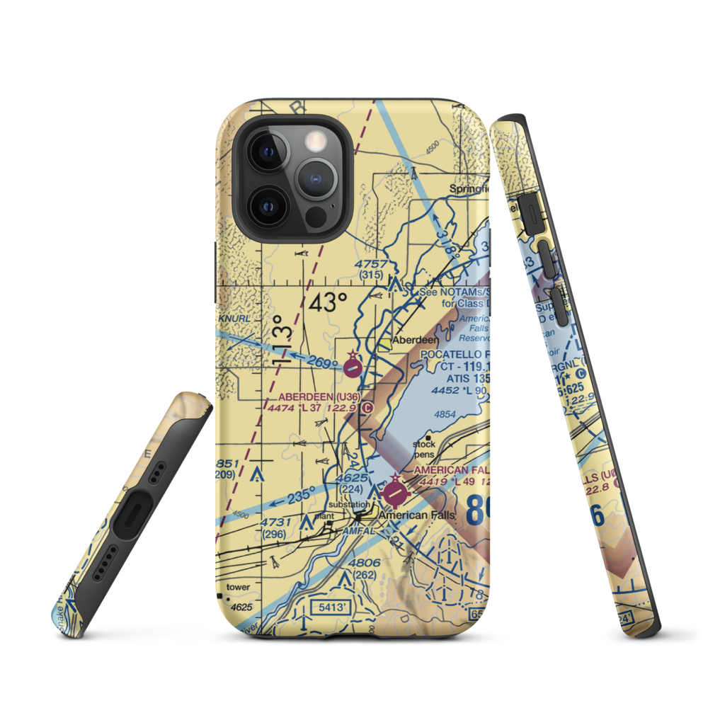 Aberdeen Municipal Airport (U36) VFR Sectional  Tough iPhone Case iPhone 12 Pro model shown