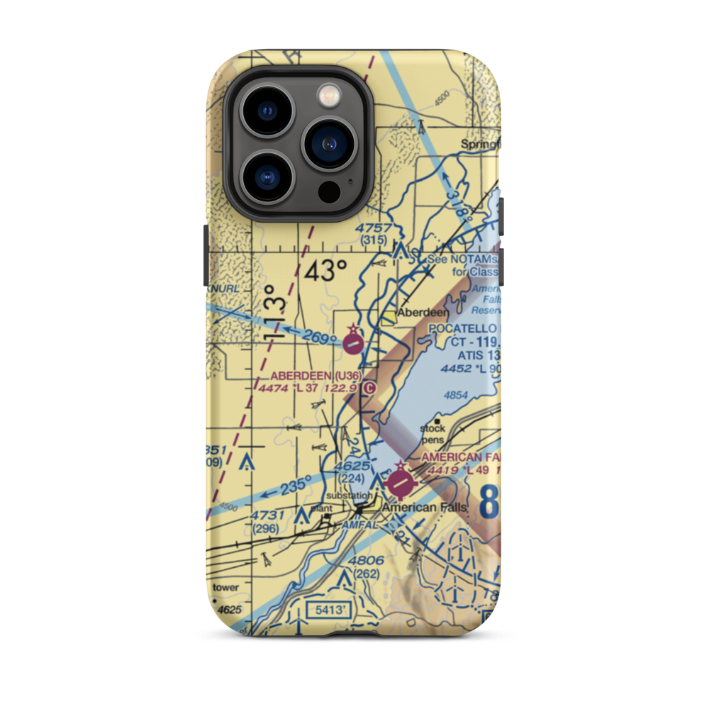 Aberdeen Municipal Airport (U36) VFR Sectional  Tough iPhone Case iPhone 14 Pro Max model shown