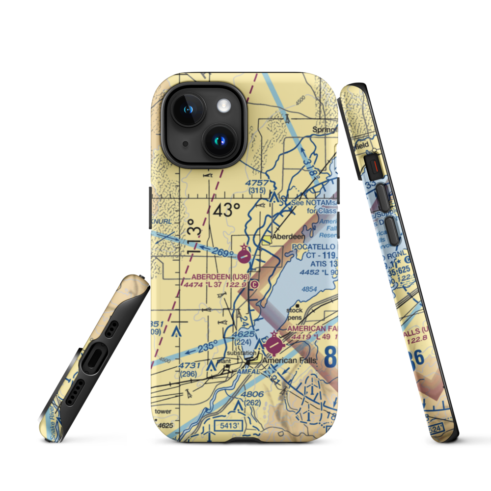 Aberdeen Municipal Airport (U36) VFR Sectional  Tough iPhone Case iPhone 15 model shown