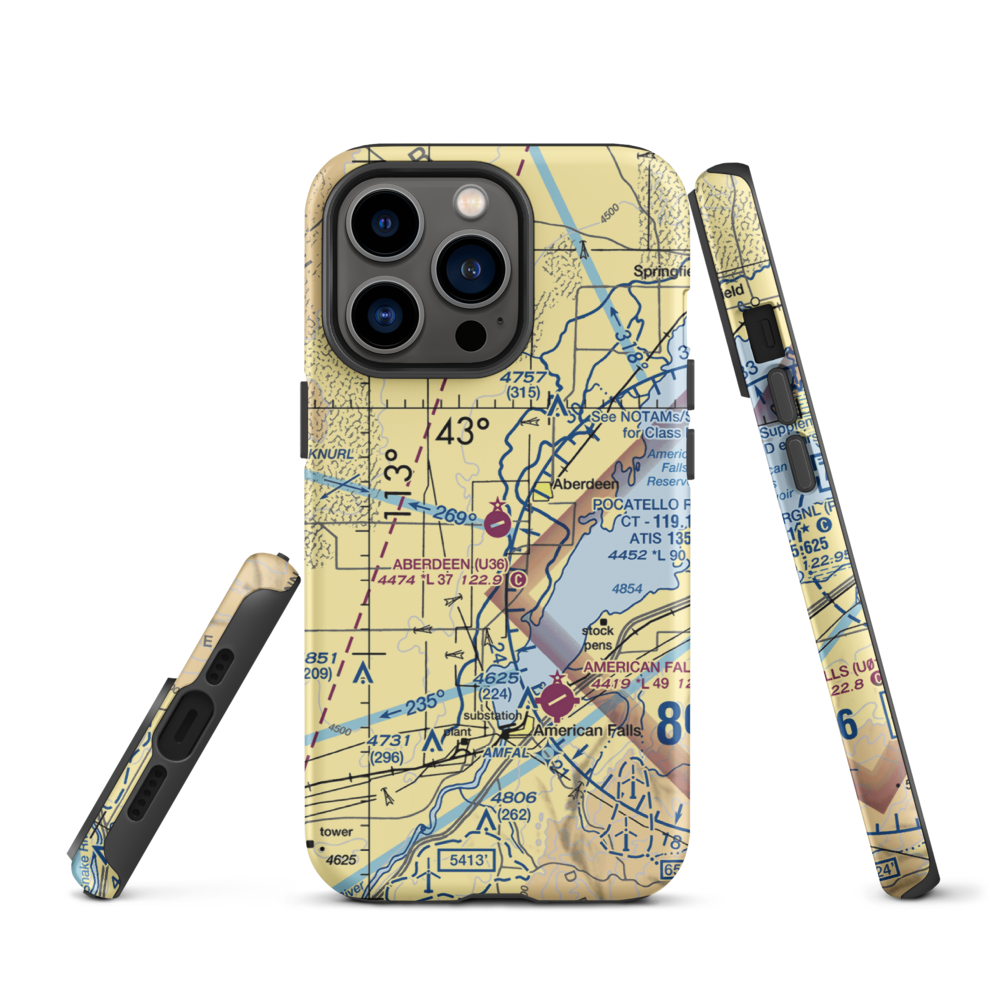 Aberdeen Municipal Airport (U36) VFR Sectional  Tough iPhone Case iPhone 13 Pro model shown