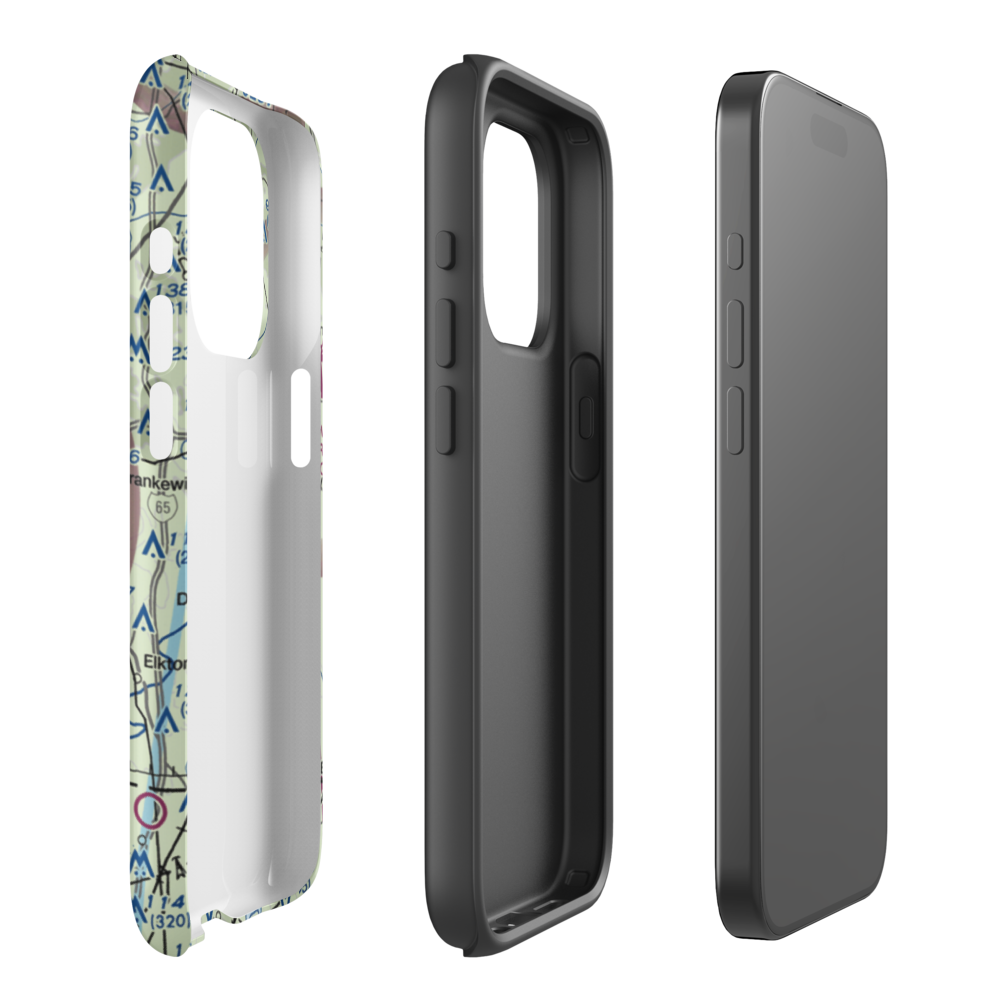 Abernathy Field (GZS) VFR Sectional  Tough iPhone Case iPhone 15 Pro model shown