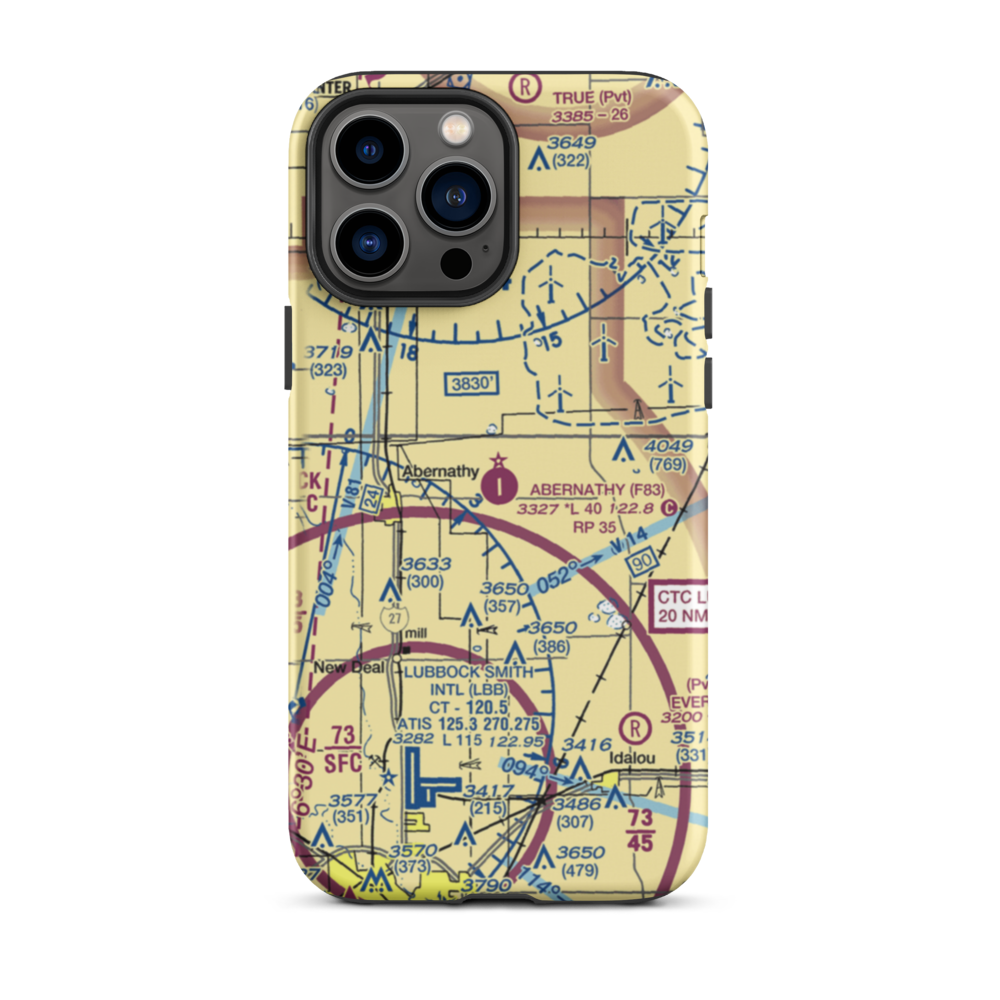 Abernathy Municipal Airport (F83) VFR Sectional  Tough iPhone Case iPhone 13 Pro Max model shown