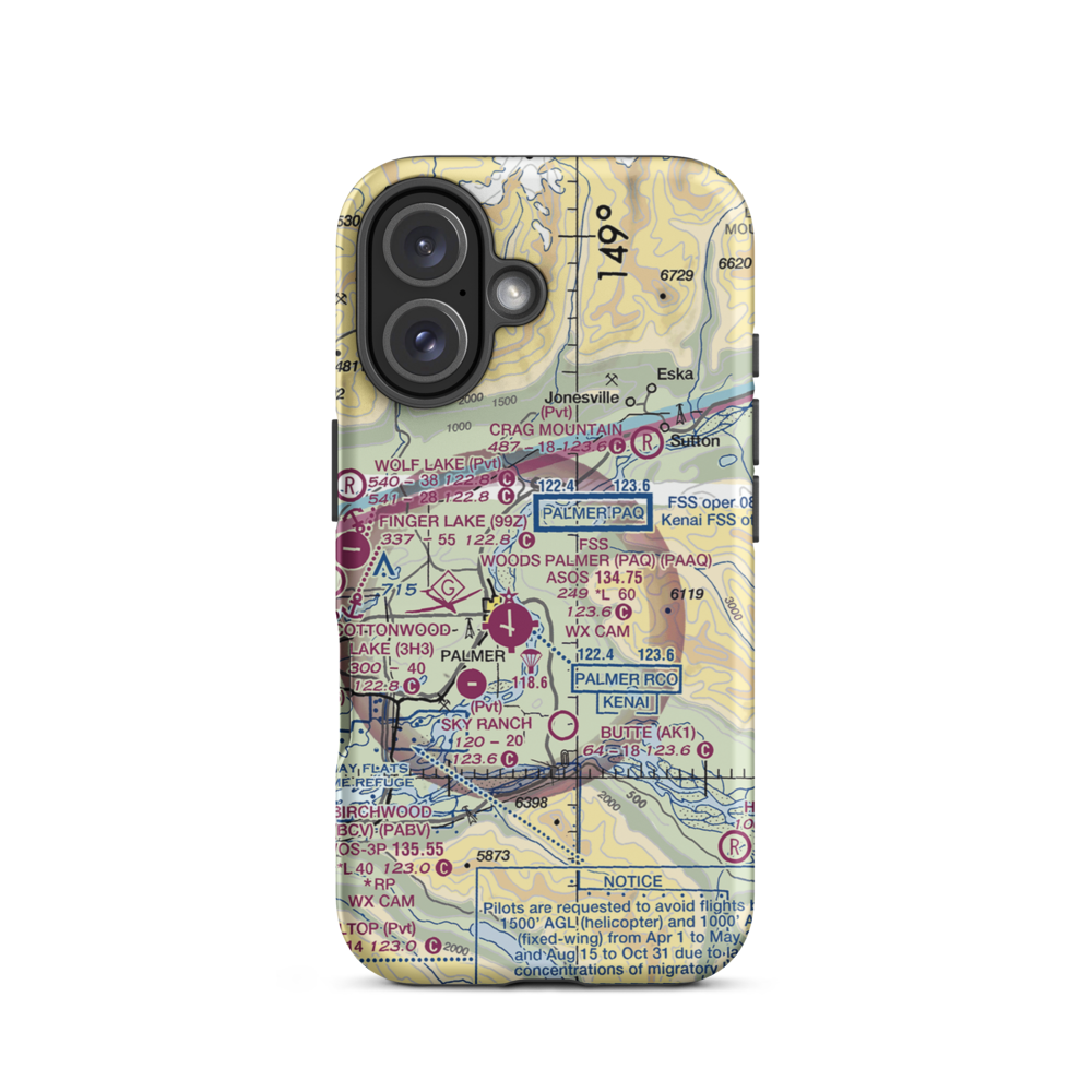 Abi Airport (AK46) VFR Sectional  Tough iPhone Case iPhone 16 model shown