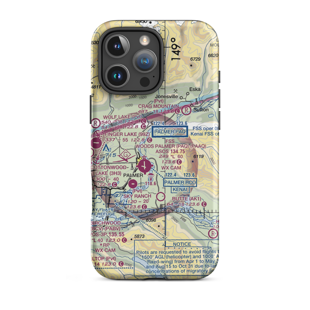 Abi Airport (AK46) VFR Sectional  Tough iPhone Case iPhone 16 Pro Max model shown