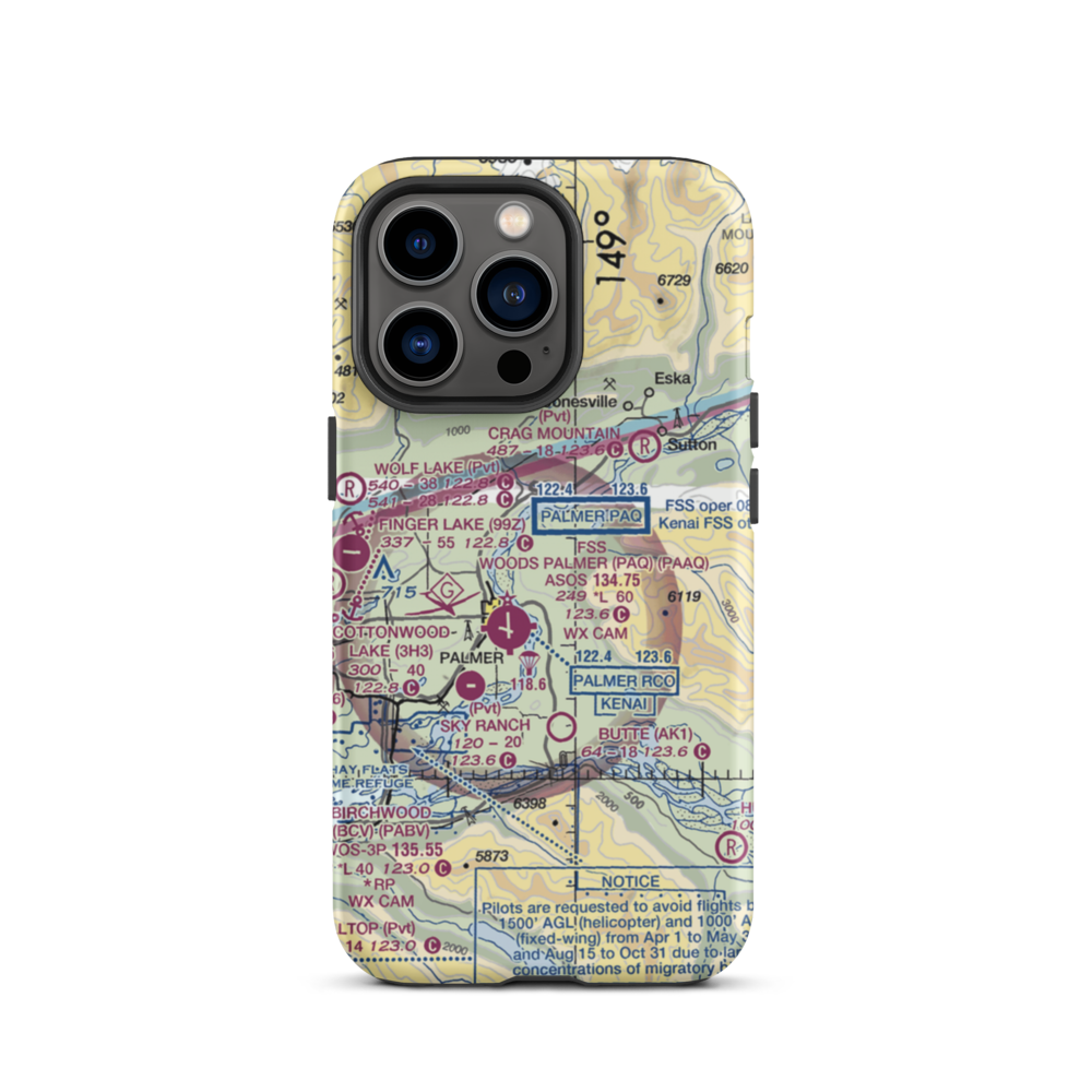 Abi Airport (AK46) VFR Sectional  Tough iPhone Case iPhone 13 Pro model shown