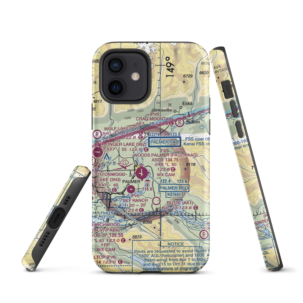 Abi Airport (AK46) VFR Sectional  Tough iPhone Case iPhone 11 Pro model shown