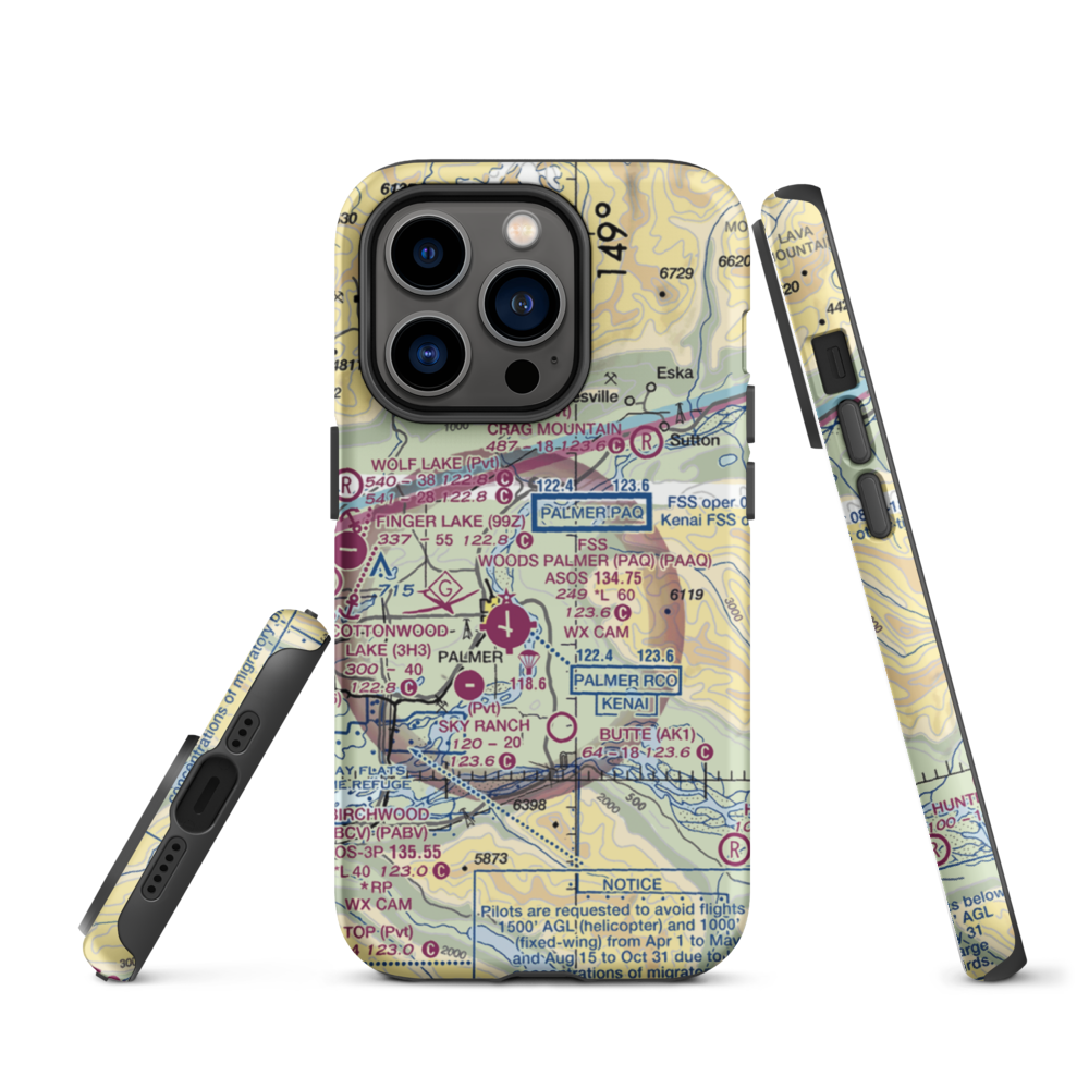 Abi Airport (AK46) VFR Sectional  Tough iPhone Case iPhone 14 Pro model shown