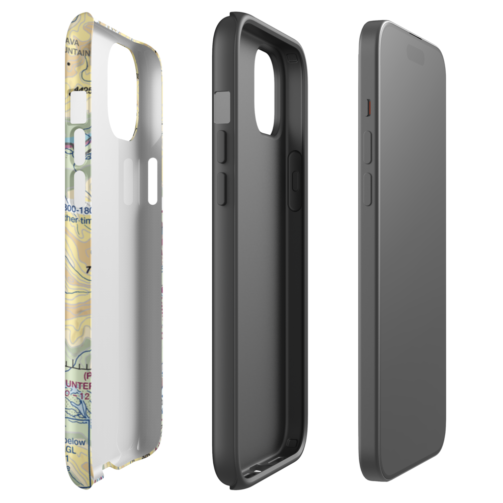 Abi Airport (AK46) VFR Sectional  Tough iPhone Case iPhone 15 Plus model shown