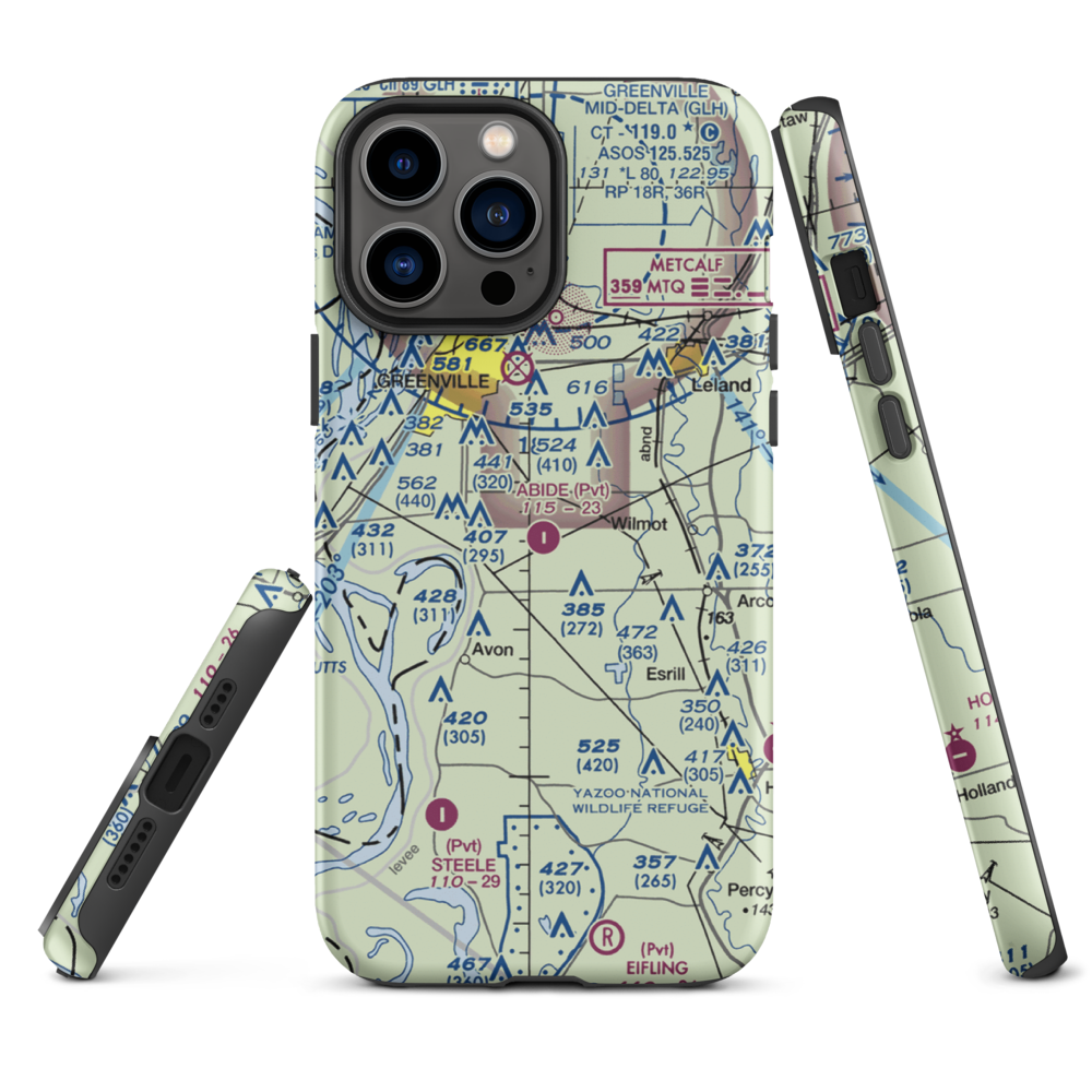 Abide Airpark (MS30) VFR Sectional  Tough iPhone Case iPhone 13 Pro Max model shown