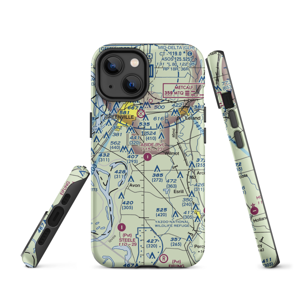 Abide Airpark (MS30) VFR Sectional  Tough iPhone Case iPhone 14 model shown