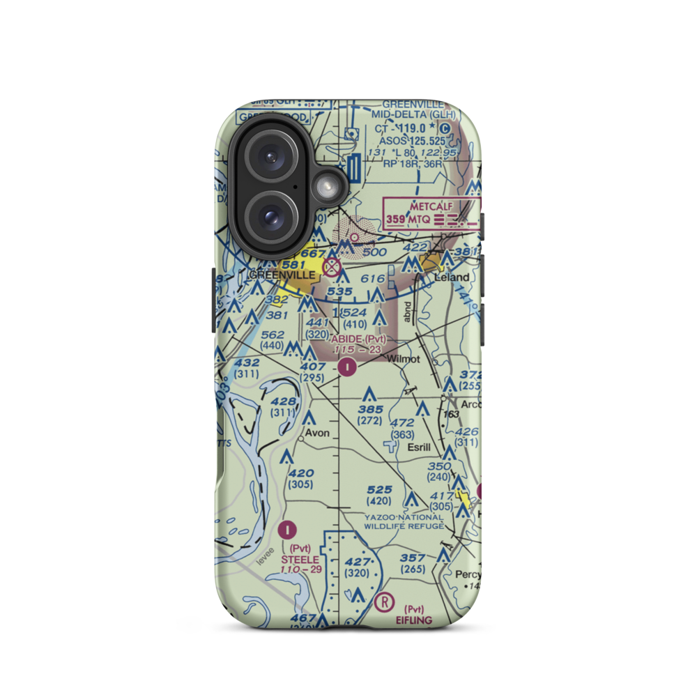 Abide Airpark (MS30) VFR Sectional  Tough iPhone Case iPhone 16 model shown