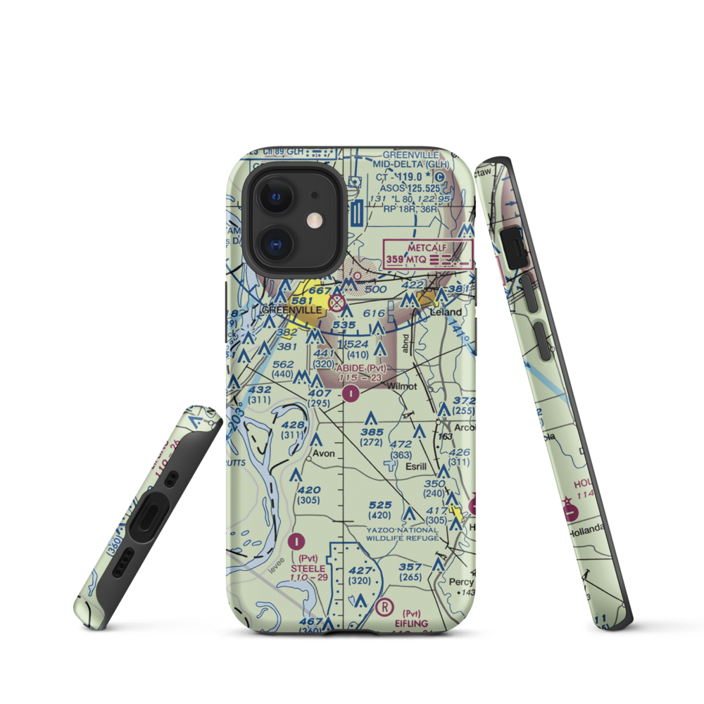 Abide Airpark (MS30) VFR Sectional  Tough iPhone Case iPhone 12 mini model shown