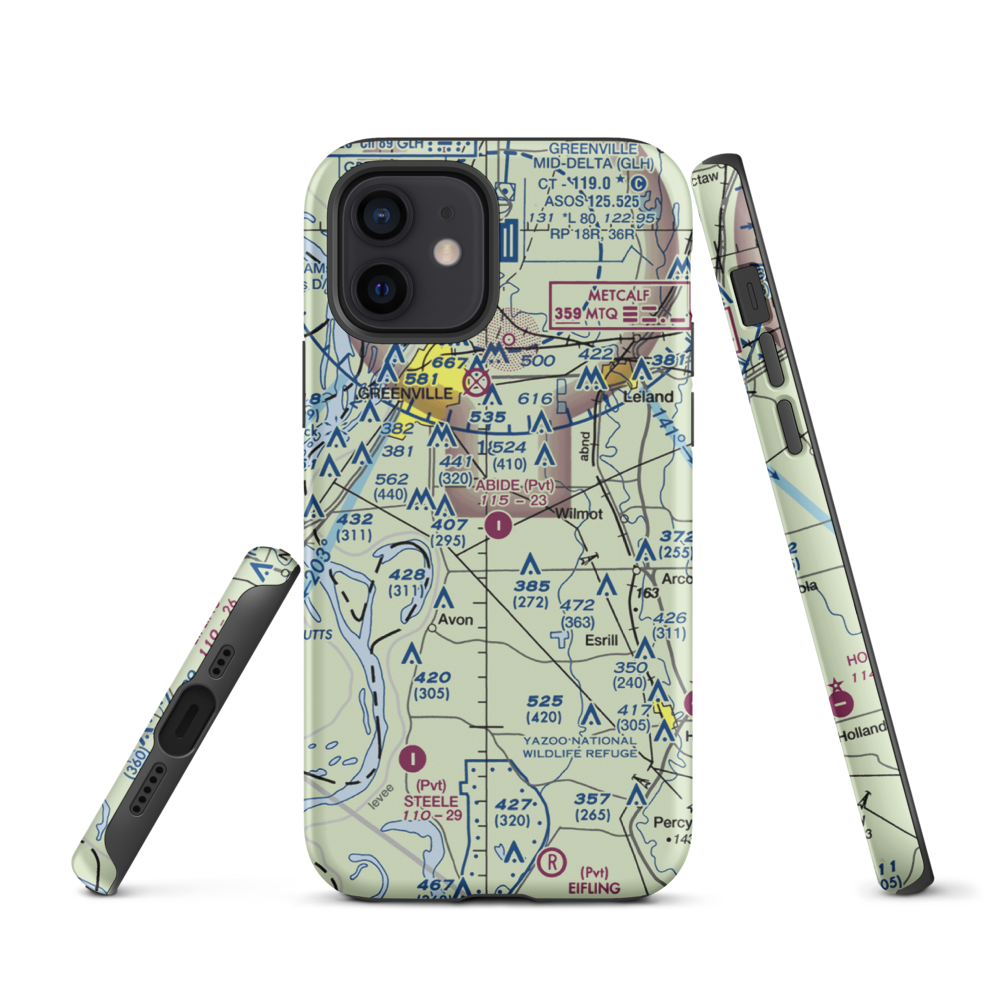 Abide Airpark (MS30) VFR Sectional  Tough iPhone Case iPhone 12 model shown