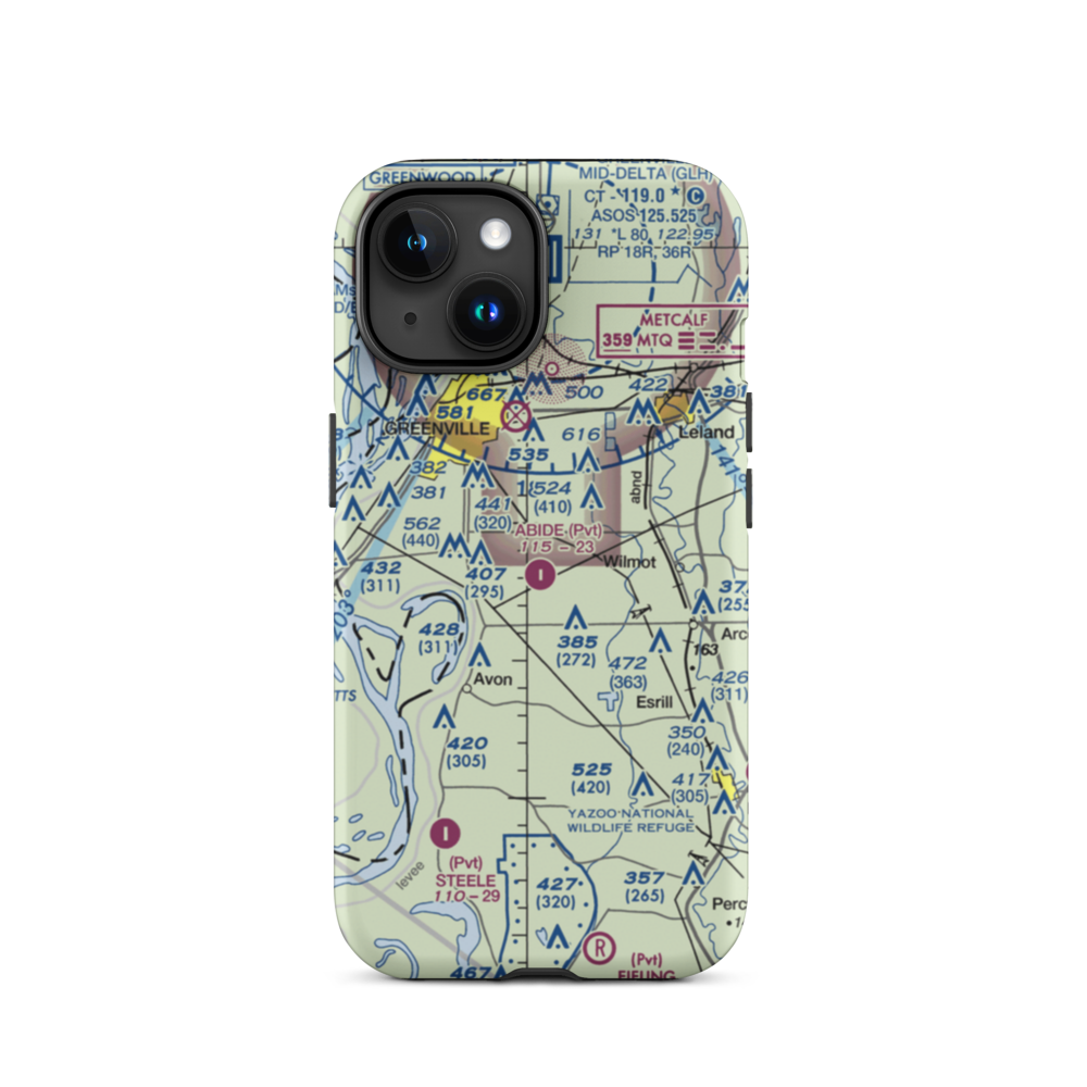 Abide Airpark (MS30) VFR Sectional  Tough iPhone Case iPhone 15 model shown