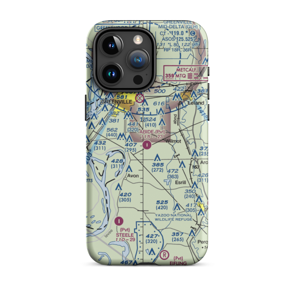 Abide Airpark (MS30) VFR Sectional  Tough iPhone Case iPhone 15 Pro Max model shown