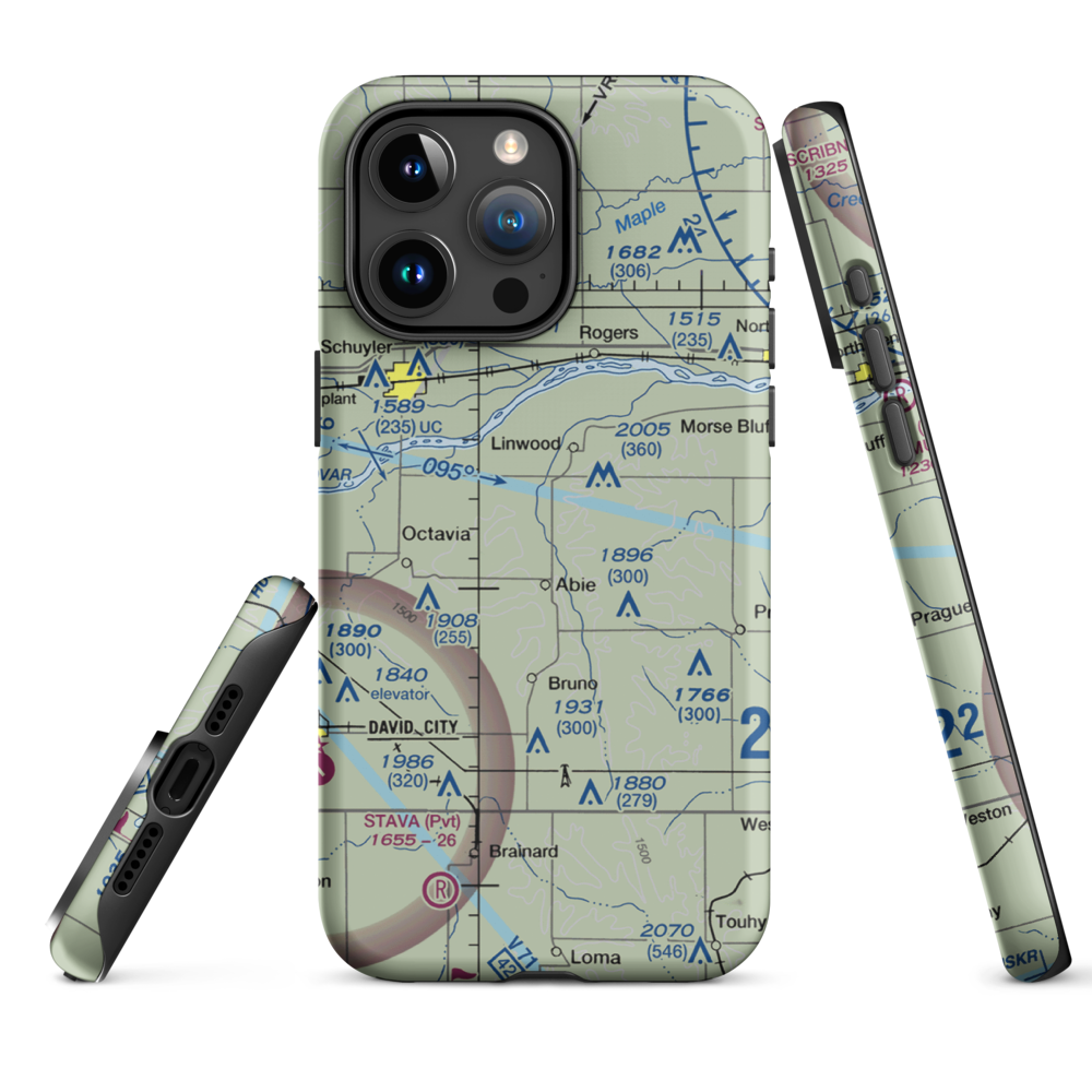 Abie Sky Ranch Airport (NE27) VFR Sectional  Tough iPhone Case iPhone 15 Pro Max model shown